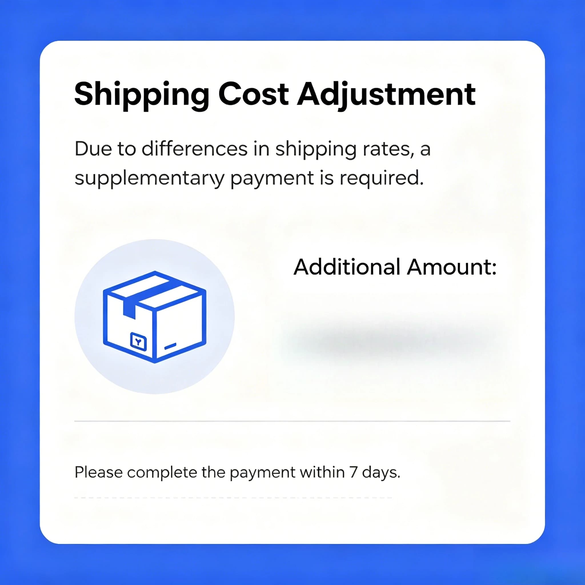 Lien pour le supplément de frais de port