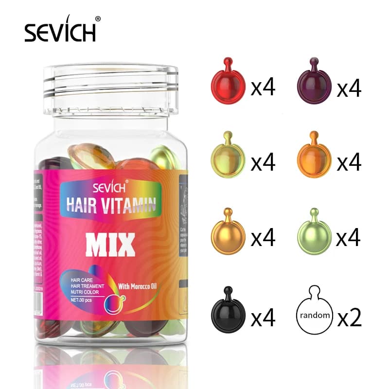 Capsule de vitamine pour cheveux, huile, masque capillaire, sérum, réparation de la kératine, frisot