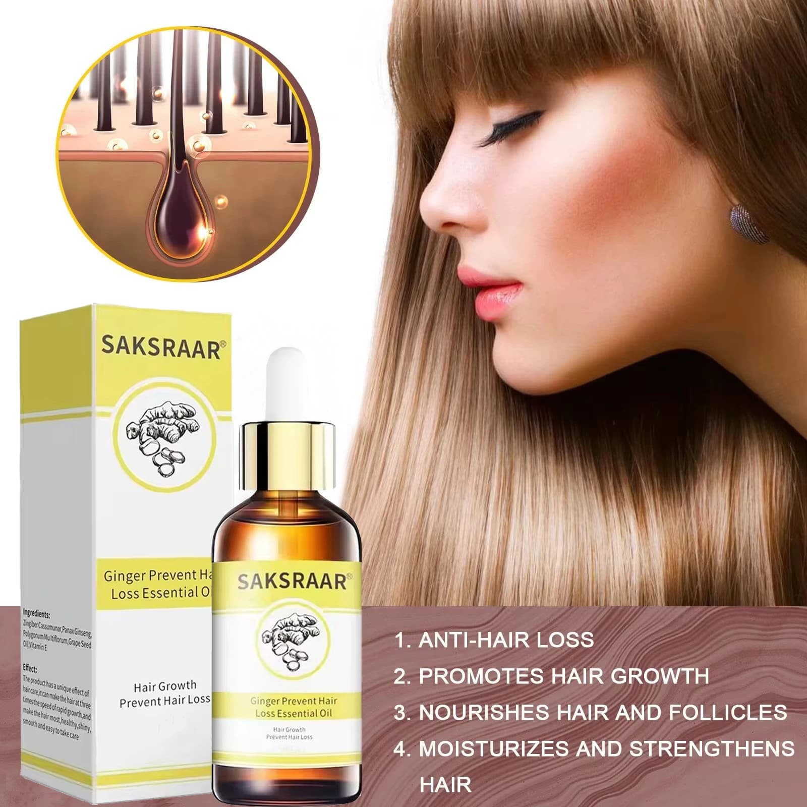 Soins capillaires, huiles essentielles originales et authentiques, liquide pour perte de cheveux, so