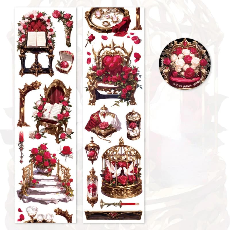 Rouleau de ruban adhésif d'amour exotique PET, 1 rouleau de 2M, matériel rétro pour manuel, boucle d