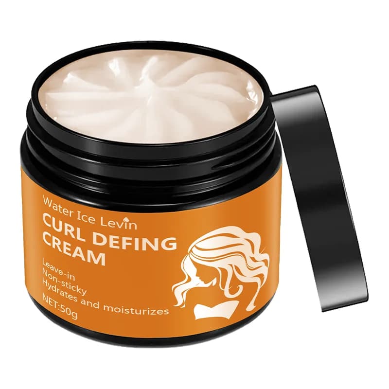 Crème coiffante pour boucles à l'huile de ricin noire 50g - Crème coiffante hydratante pour cheveux 