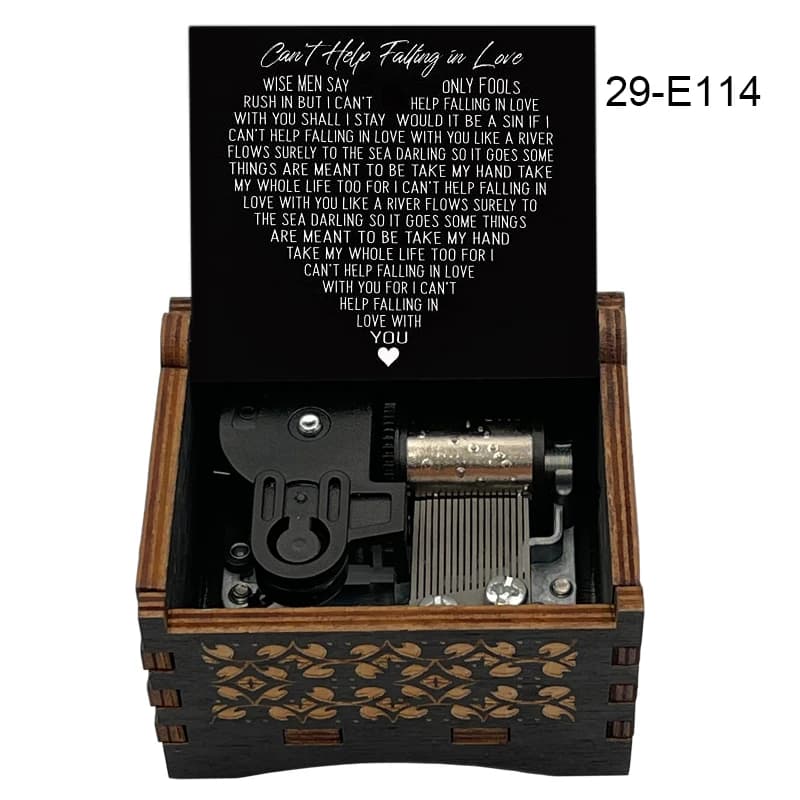 Boîte à musique classique « Can't Help Falling In Love » – 14 secondes, 18 notes – Décoration de bur