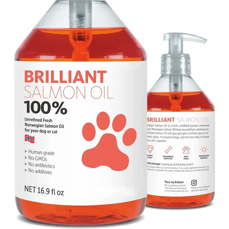 Huile de poisson saumon 200 ml pour animaux de compagnie, acides gras 21 oméga, supplément nutrition