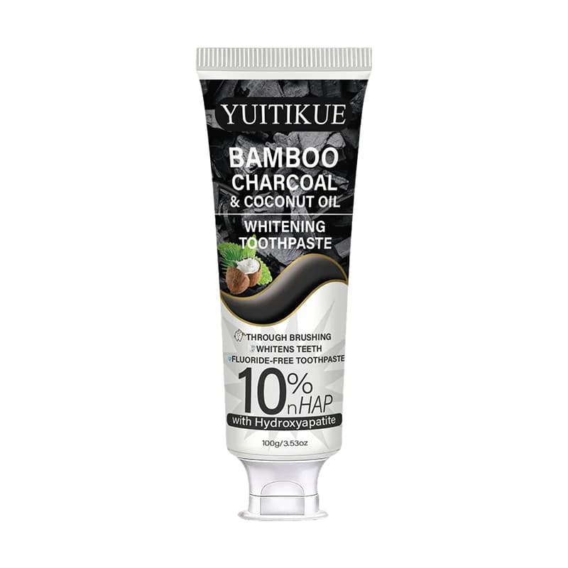 Dentifrice blanchissant au charbon de bambou et à l'huile de coco YUITIKUE |   10% nHAP Hydroxyapati