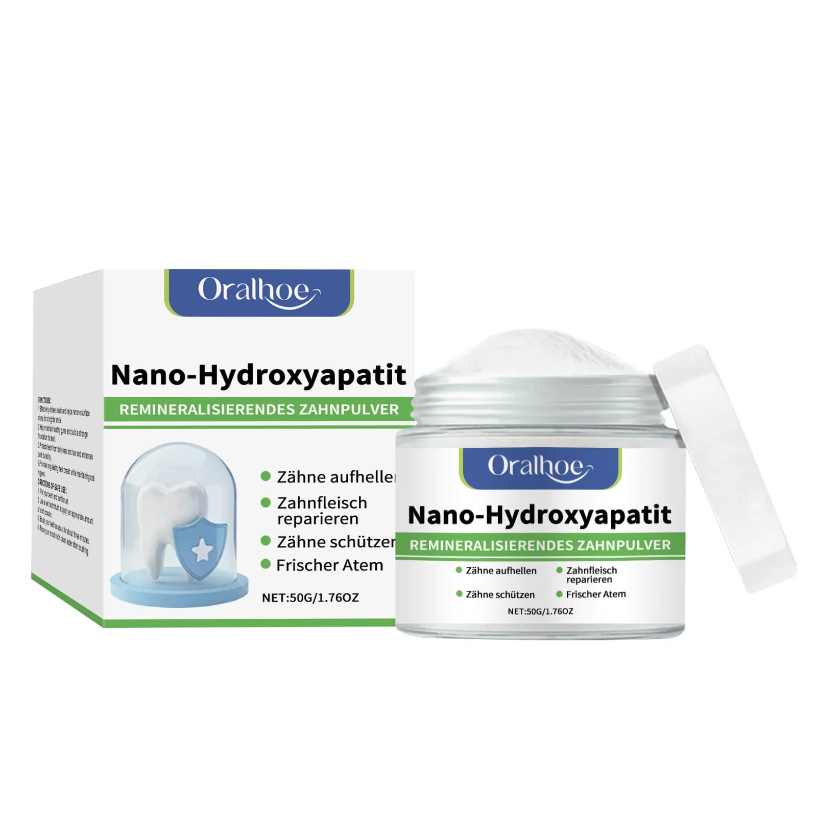 Poudre blanchissante pour les dents à l'hydroxyapatite, soin buccal professionnel, élimination des t
