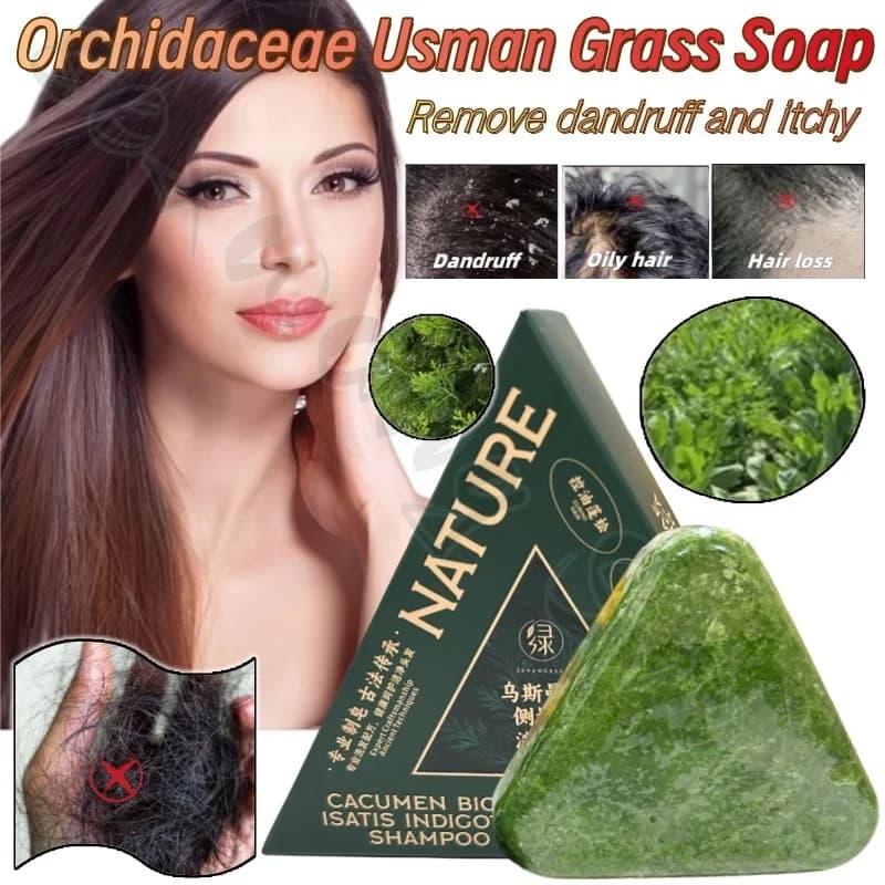 Shampoing Usman à sept feuilles d'orchidées vertes, protège le cuir chevelu, apaisant les follicules
