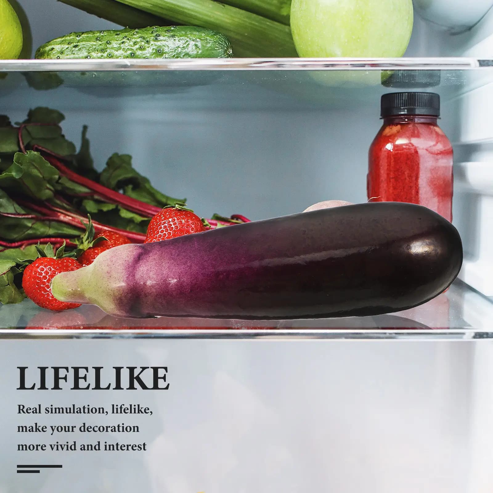 Réplique réaliste d'aubergine de qualité supérieure, accessoire de présentation alimentaire, légume 