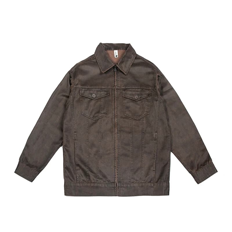 Veste enduit de cire d'huile pour hommes, Streetwear américain, Vintage, mode, ample, décontracté, p