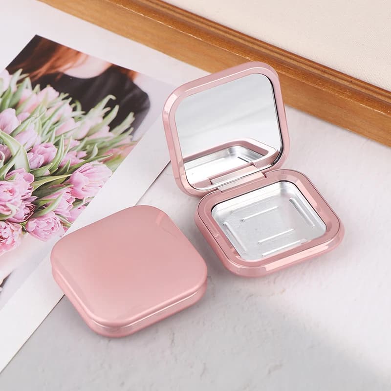 Rose vide boucle magnétique cosmétiques Palette carré fard à paupières fard à joues bricolage boîte 