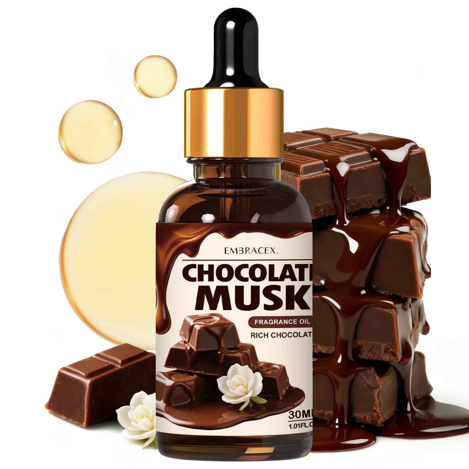 Huile essentielle au parfum de chocolat et de musc, 30ml, pour diffuseurs, projets de bricolage, fab
