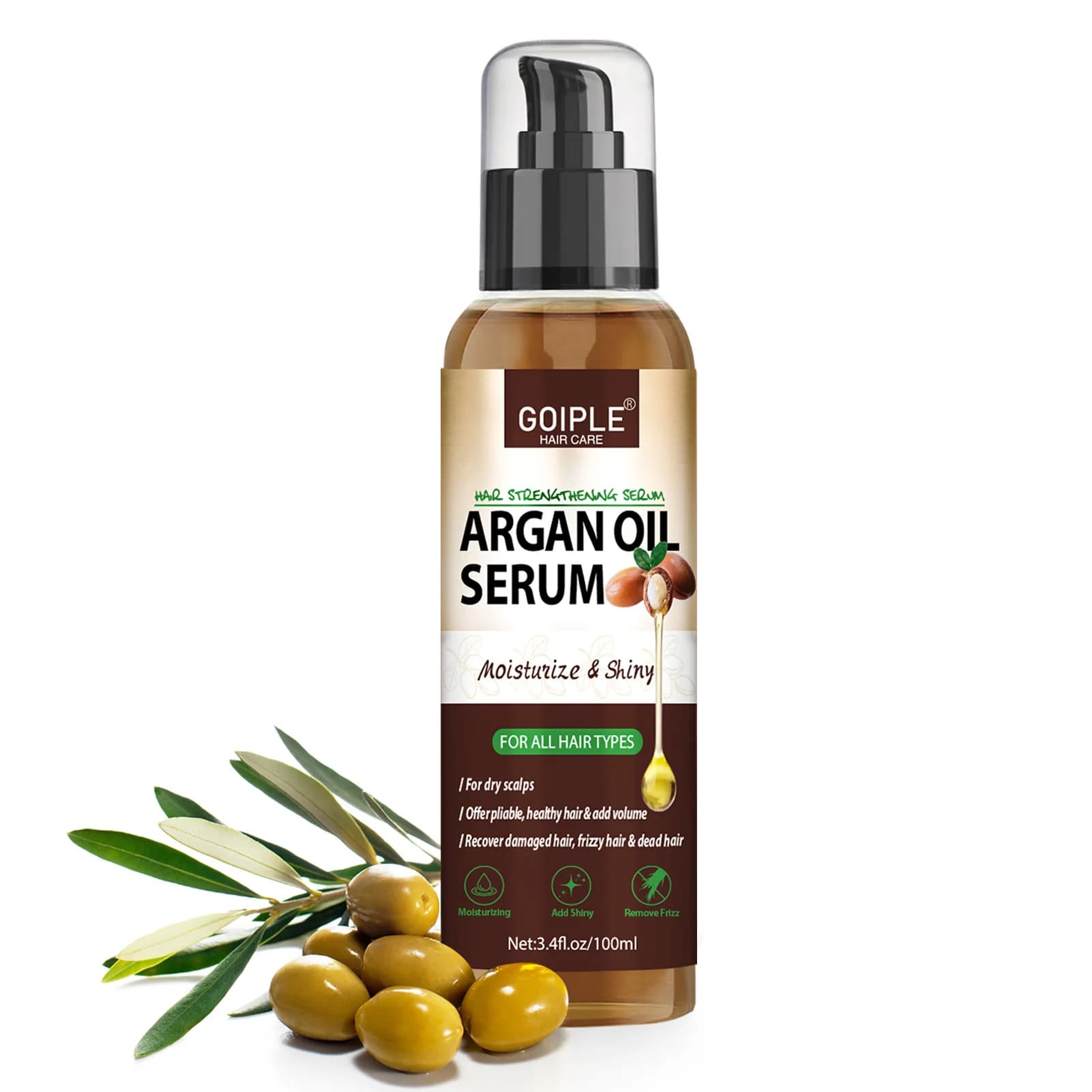 Sérum capillaire à l'huile d'argan naturelle, 100ml, réparation, renforcement, hydrate les cheveux b