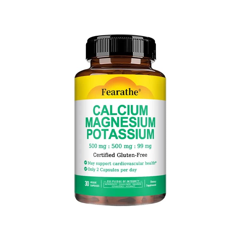Supplément de potassium de magnésium de calcium - 500 mg/500 mg/99 mg par 2 comprimés - Soutient la 