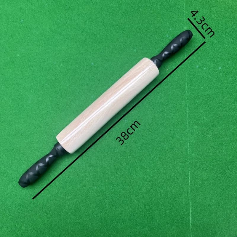 Rouleau à pâtisserie en bois massif avec une poignée antidérapante, adapté à la pâtisserie et à la p