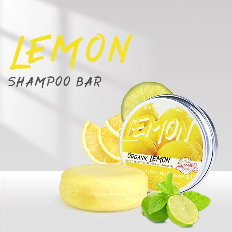 Le shampooing végétal au citron est incliné, contrôle de l'huile, réduction des pellicules et fort p