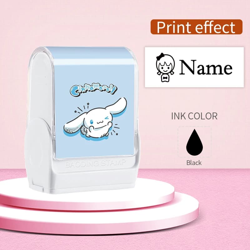 Tampon de nom Cinnamonroll étanche personnalisé, encre lavable durable pour marquer un cahier de vêt