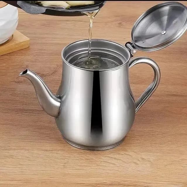 Pot à huile domestique en acier inoxydable, avec filtre, Pot de stockage d'huile de cuisson, Gadget 
