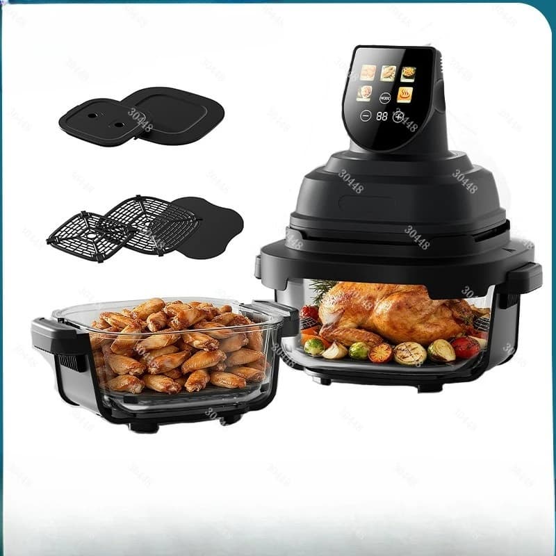 Friteuse à air intelligente sans huile, multifonction, visuelle, double couche, automatique, pour la