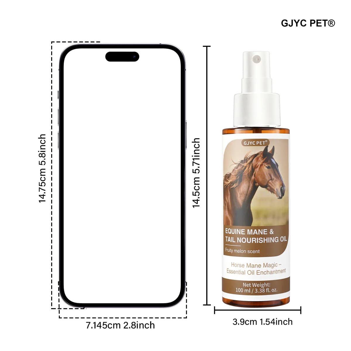 Huile de Soin pour Cheveux de Cheval 100ml - Huile Essentielle pour la Brillance de la Crinière avec
