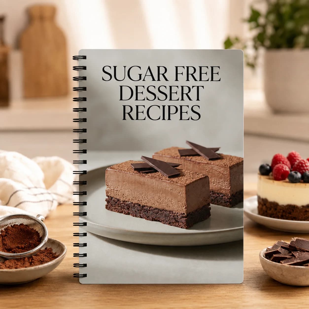 Carnet de recettes de desserts sans sucre, livre de recettes de friandises saines sans coup de chape