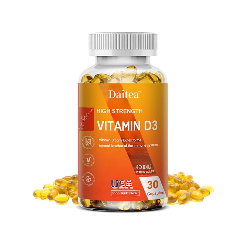 Daitea Vitamine D3 4000IU, riche en vitamine D pour un antioxydants sains prenant en charge la fonct