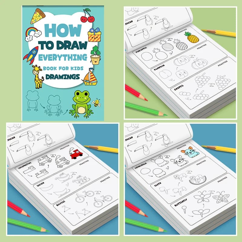 Livre de dessin étape par étape pour enfants – Apprendre à dessiner tout Tutoriel facile pour les en