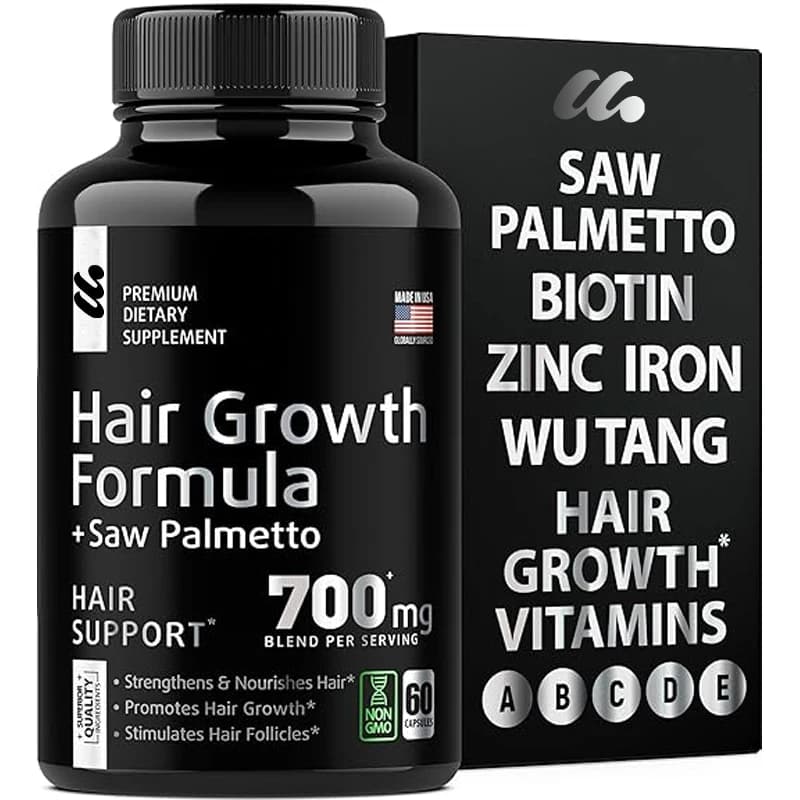 Vitamines pour la croissance des cheveux: Paume de scie, Fer pour hommes et femmes, Supplément de bi