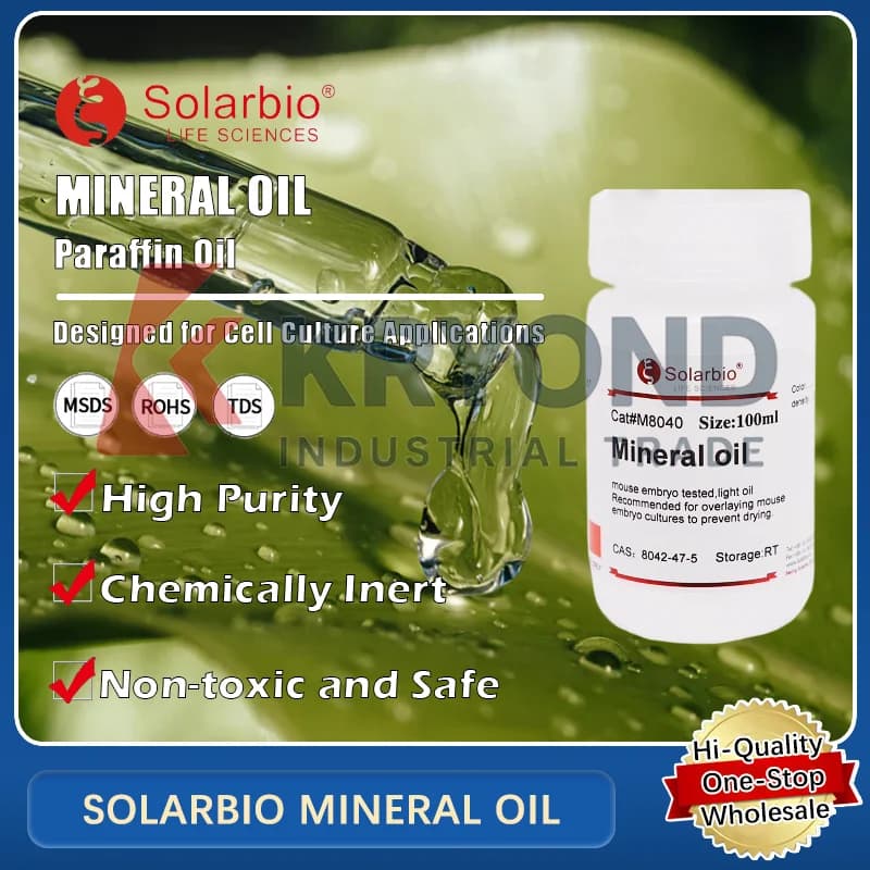 Huile MINÉRALE SOLARBIO pour applications de culture cellulaire et de laboratoire Produit original