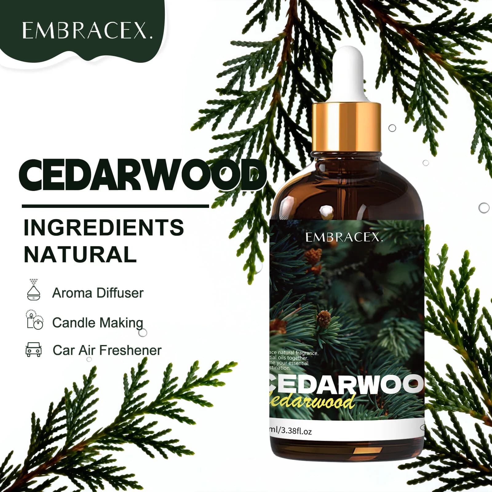 Huile essentielle de bois de cèdre, 100ml, huile parfumée naturelle à base de plantes, soins de la p