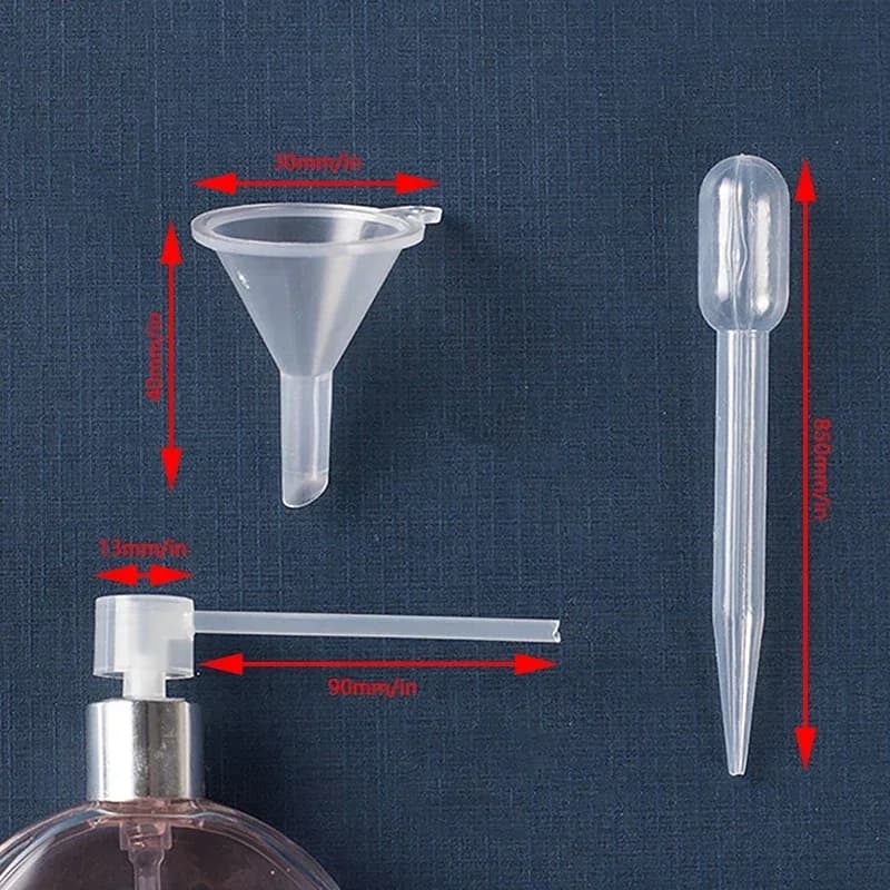 Kit de recharge de parfum avec seringue diffuseur, compte-gouttes en plastique, entonnoir et outils 