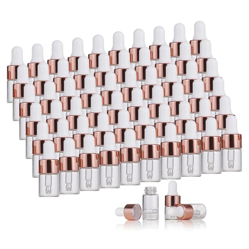 10 pièces Mini flacons compte-gouttes verre vide huile essentielle bouteilles d'aromathérapie 1 ml 2