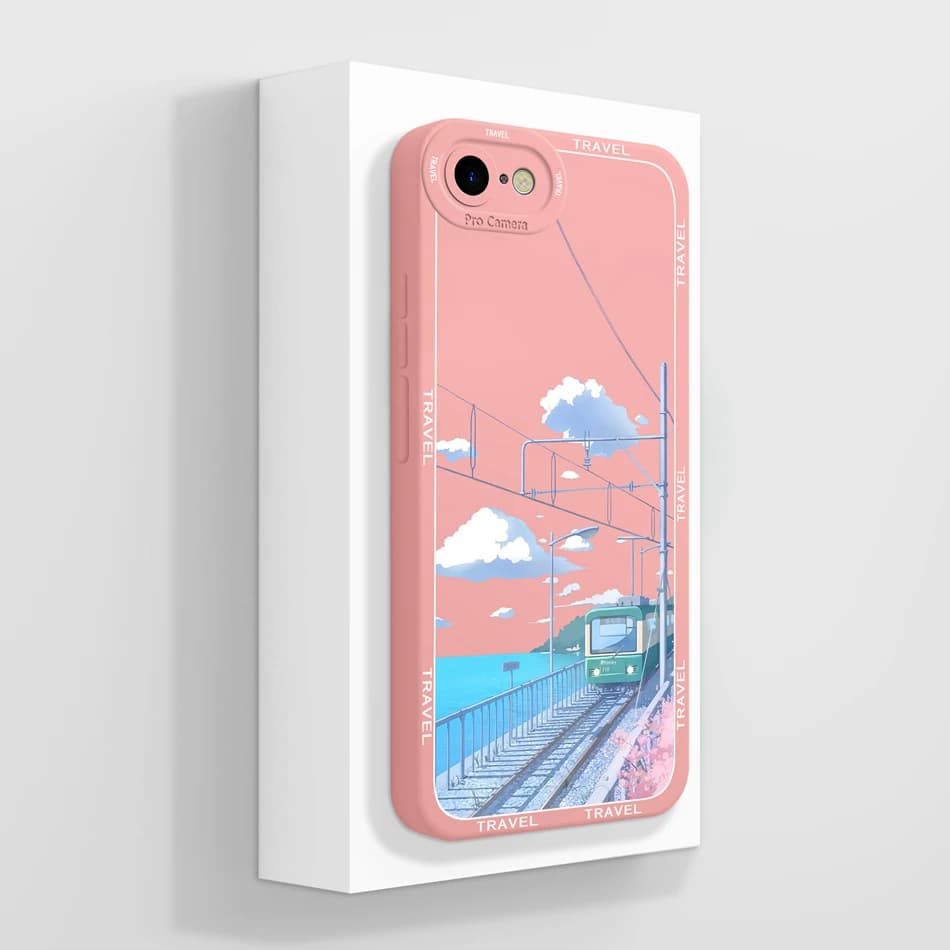 Pour iPhone 7 8 coque de téléphone peinture à l'huile couverture arrière pour iPhone SE Protection c