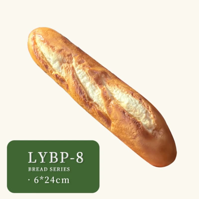 Faux accessoire de pain Baguette, modèle de pain français réaliste en PU pour la décoration de la cu