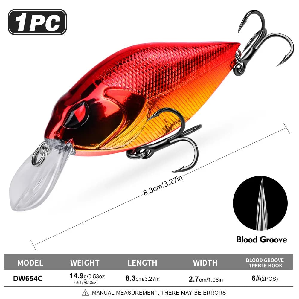 1 pièce Leurre Rock N Roll Chub 8,3 cm 14,9 g, Leurre Wobbler Bionique en Plastique avec Hameçon à R