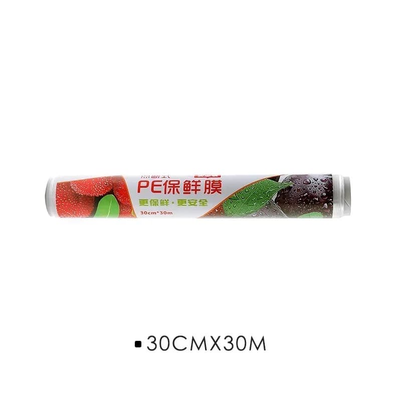 Rouleaux d'emballage alimentaire PE transparents 30/50M, Film jetable de conservation de la fraîcheu