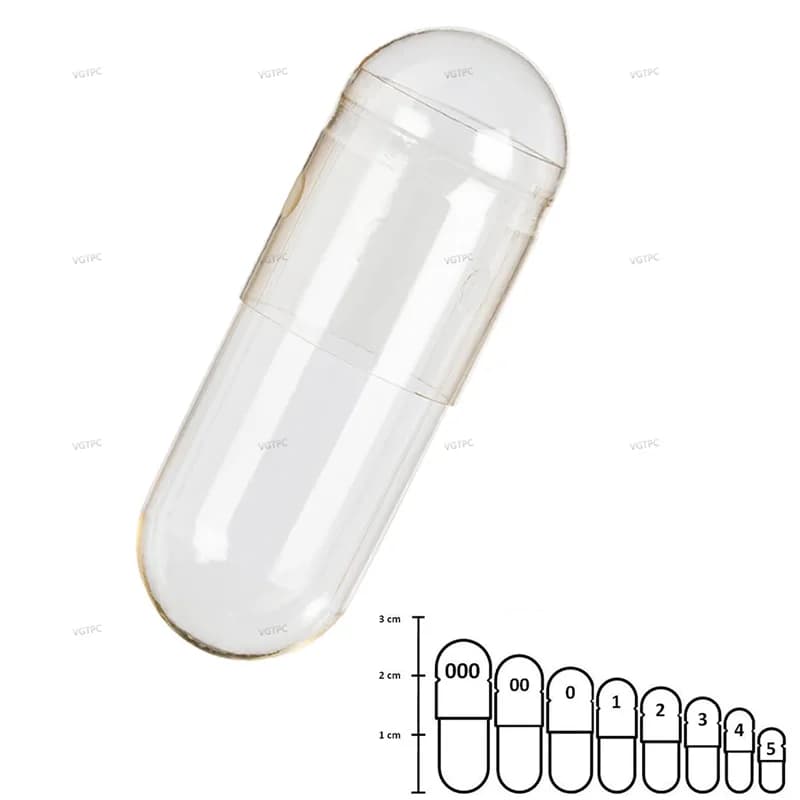 Capsules séparées végétaliennes MC AfricCapsules, casher, halal, qualité alimentaire, creux, 000, 00