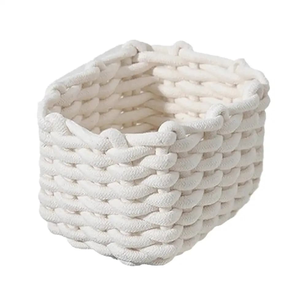 Panier de rangement rectangulaire multifonctionnel en corde épaisse tressée pour organiser et stocke