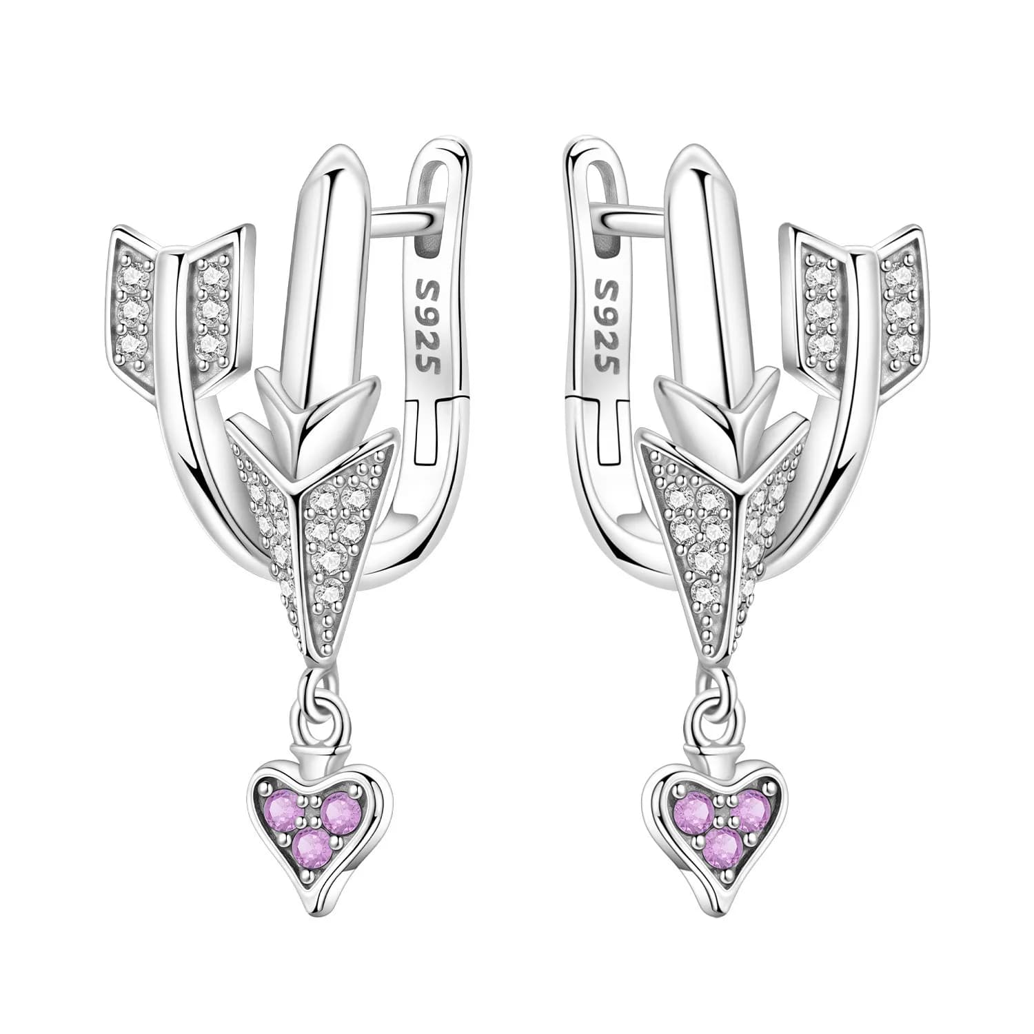 Orstarry – boucles d'oreilles en argent Sterling 925, flèche d'amour rose, bijoux originaux, cadeaux
