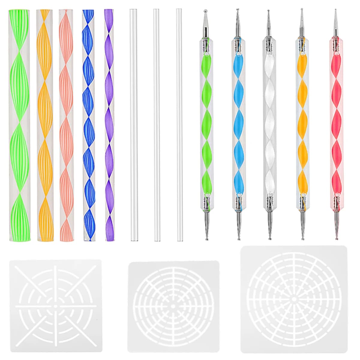 Outils de pointage de Mandala pour Kits de peinture sur roche, stylo d'art, pochoir de peinture, sty
