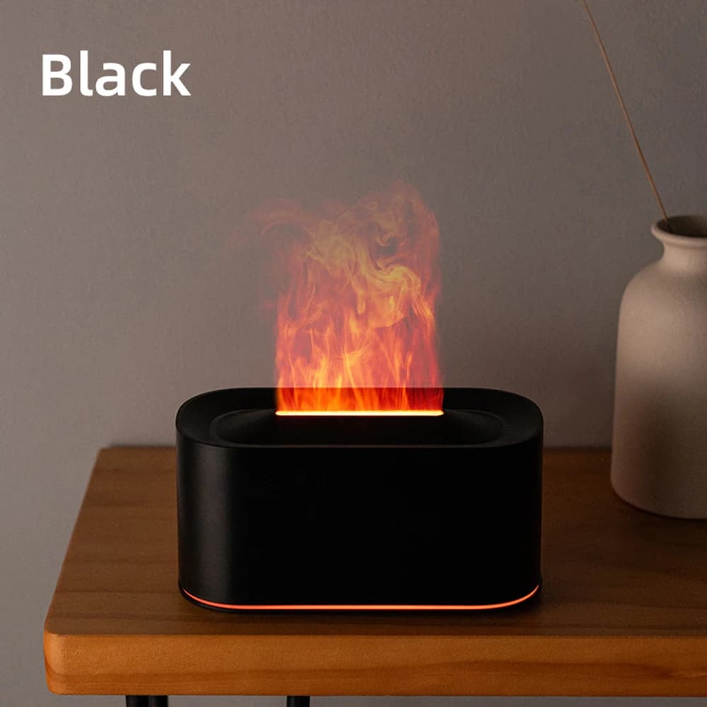 Diffuseur d'aromathérapie avec effet de flamme, diffuseur d'huiles essentielles et humidificateur à 