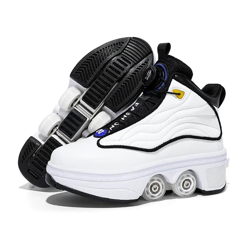 Chaussures à roulettes unisexes pour adultes, chaussures de marche rétractables à quatre roues pour 