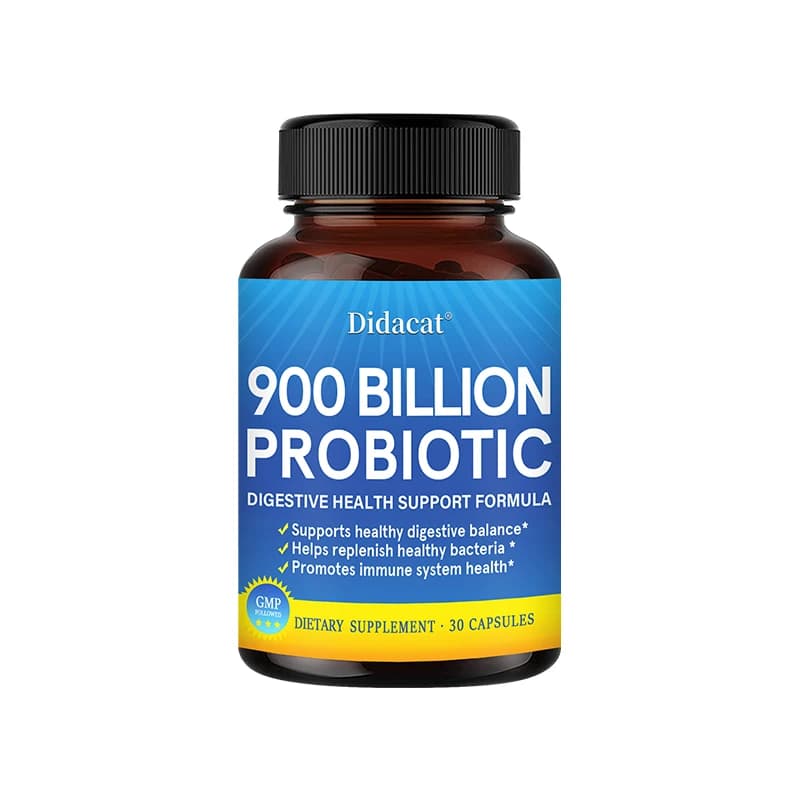 Complément probiotique de 900 milliards, soutient la digestion et la santé du système immunitaire, a