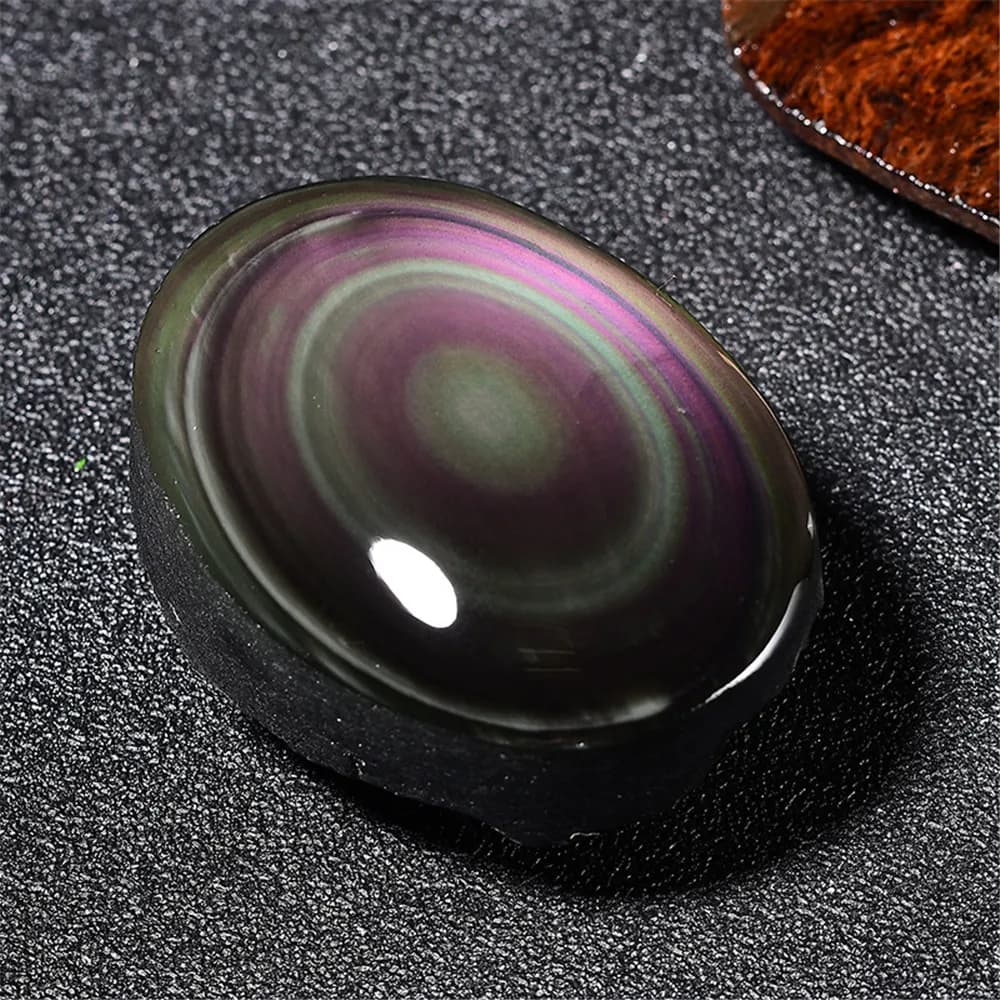Pierres palmiers en obsidienne noire arc-en-ciel naturel, pierres précieuses Feng Shui, énergie de g