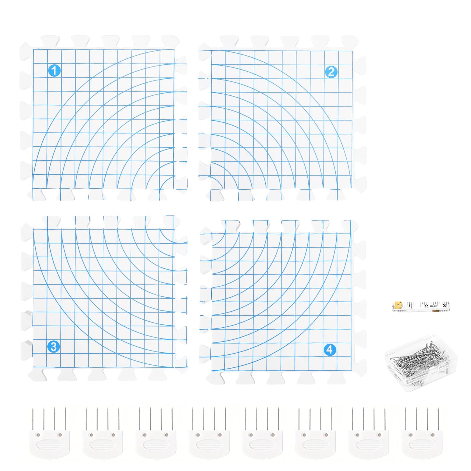 Planche de blocage en mousse pour tricot, planche de blocage portable à grille pour débutants, pour 