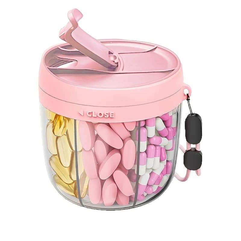 Boîte de rangement portable à 7 compartiments pour compléments vitaminiques, organisateur de capsule