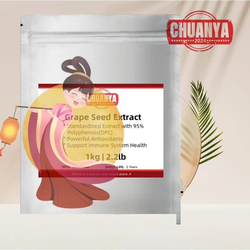 50g-1000g naturel 95% O P C graines de raisin usine de poudre spécialisée des sacs personnalisés emb