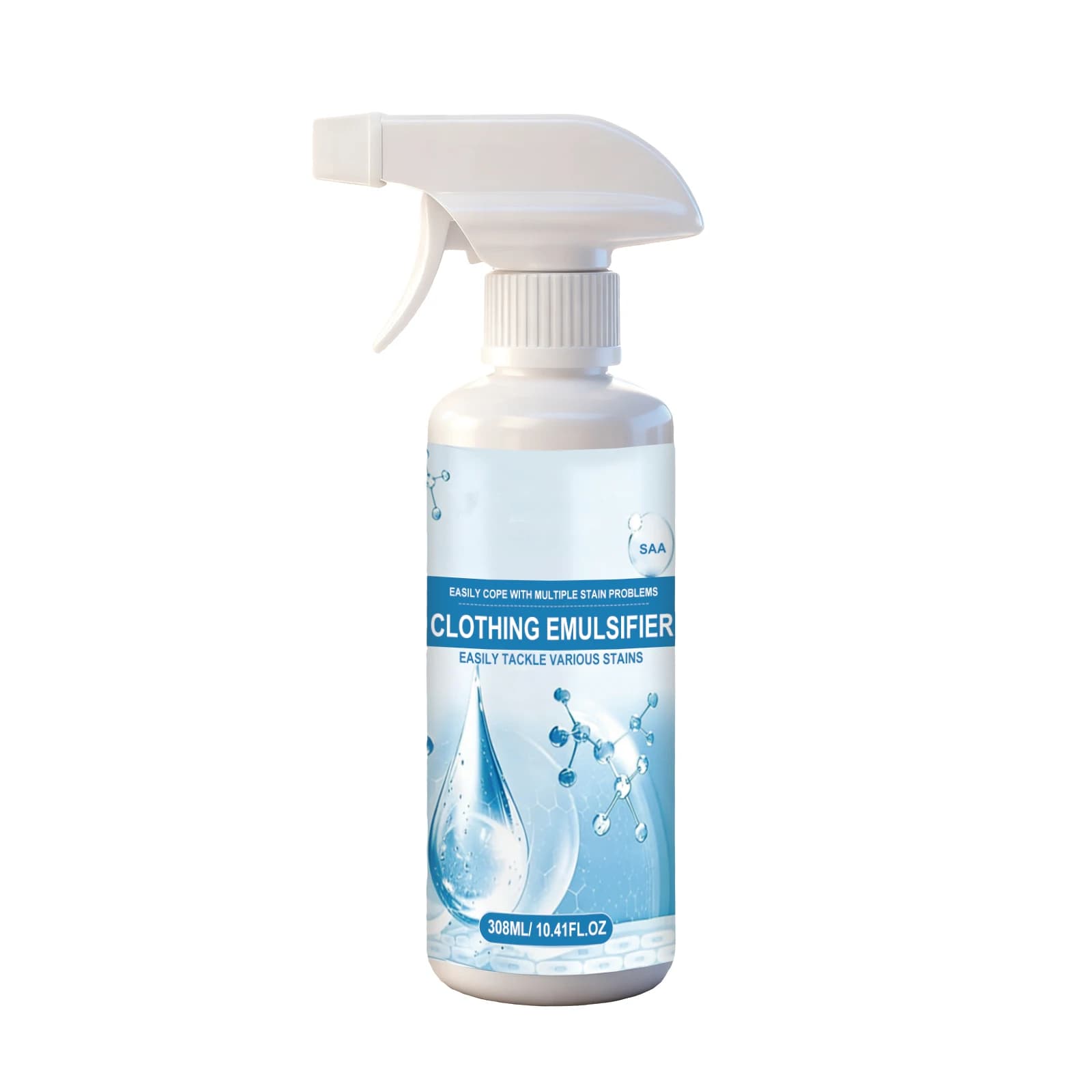 Spray émulsifiant détachant pour vêtements, élimination des taches d'huile, de graisse, de sang et d