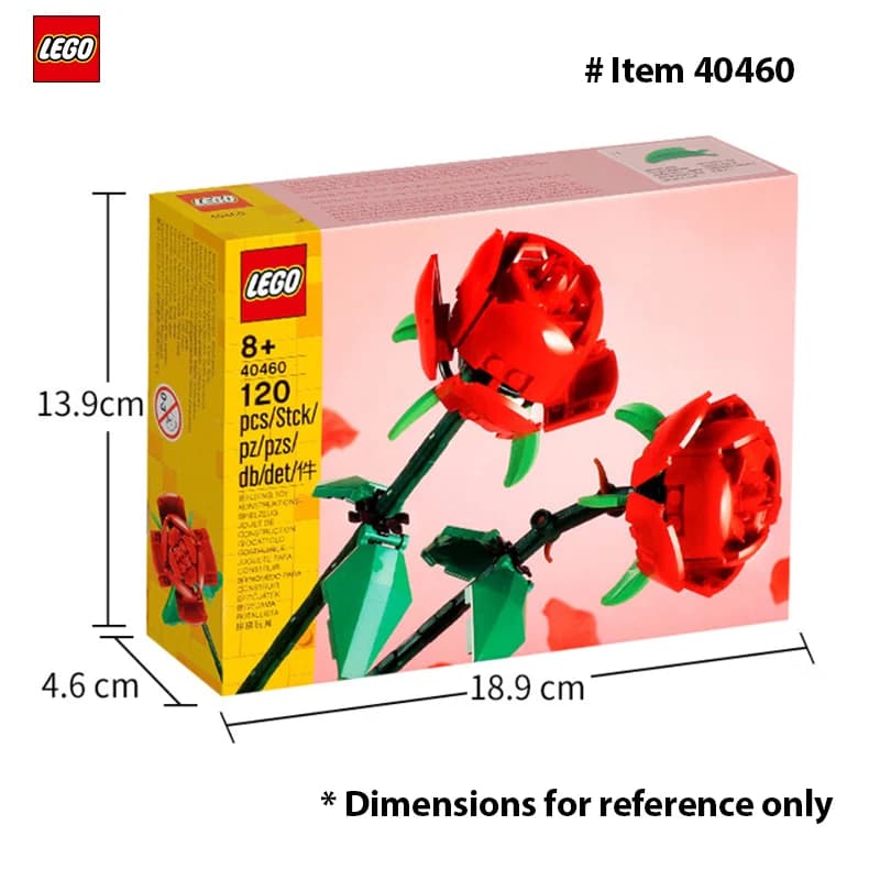 LEGO 40460 Roses-filles et garçons, 8 ans et plus – Roses artificielles, fausses pour la décoration 