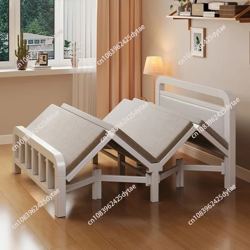 Lit pliant en fer forgé robuste, lit simple en panneau rigide, lit d'appoint stable pour chambre à l