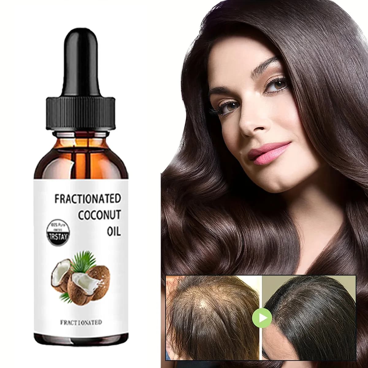 Huile d'AMP fractionnée à 100% de noix de coco pure, peut hydrater, adoucir et prendre soin des peau