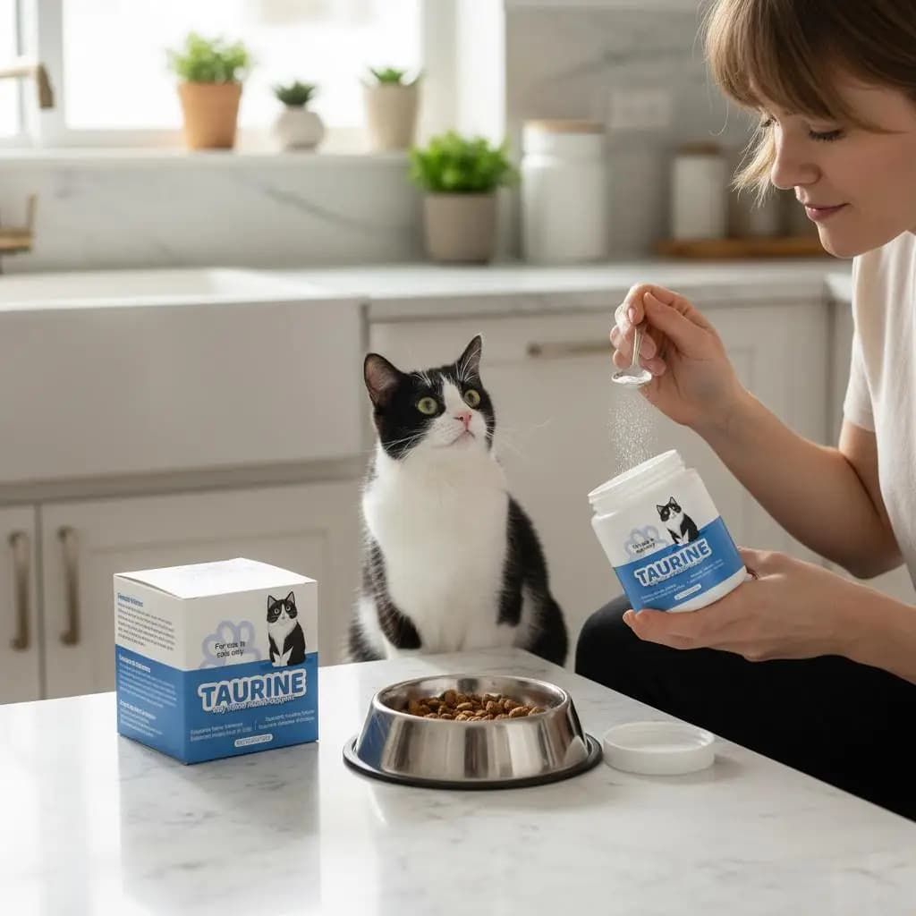 Acide aminé essentiel pour chats, supplément de taurine en poudre, soutient la santé immunitaire et 
